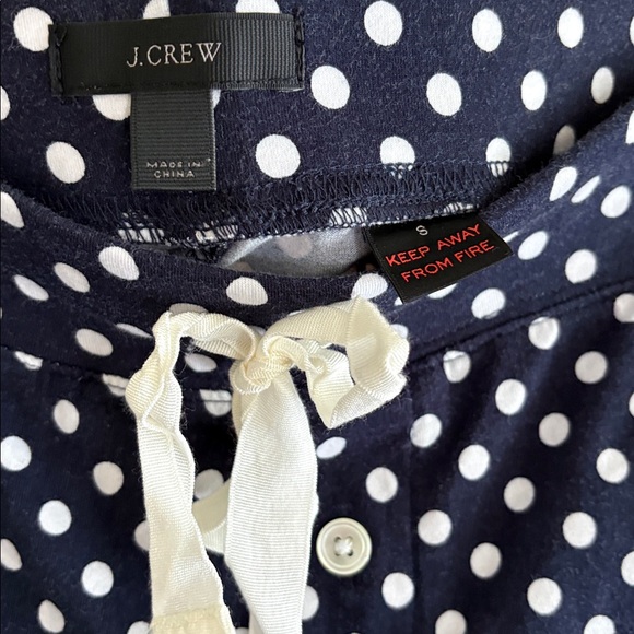 J. Crew Navy and White Polka Dot Pajama Set - Picture 9 of 12